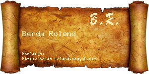 Berda Roland névjegykártya